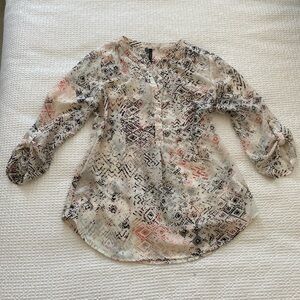 Women’s Maurices shear 3/4 sleeve blouse size S Cream